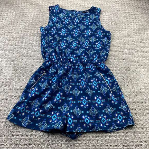Derek Heart Mini Dress Short Jumper Women Size Large L Navy Blue Sleeveless - Picture 1 of 8